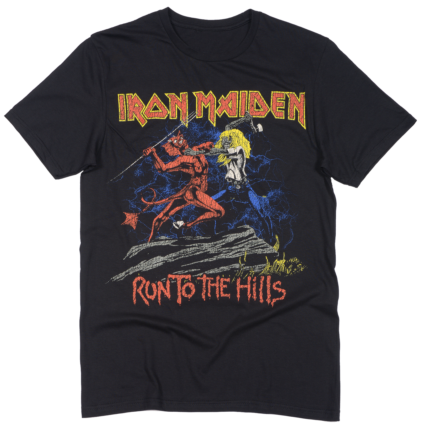 Official Iron Maiden T Shirt Run To The Hills New Black