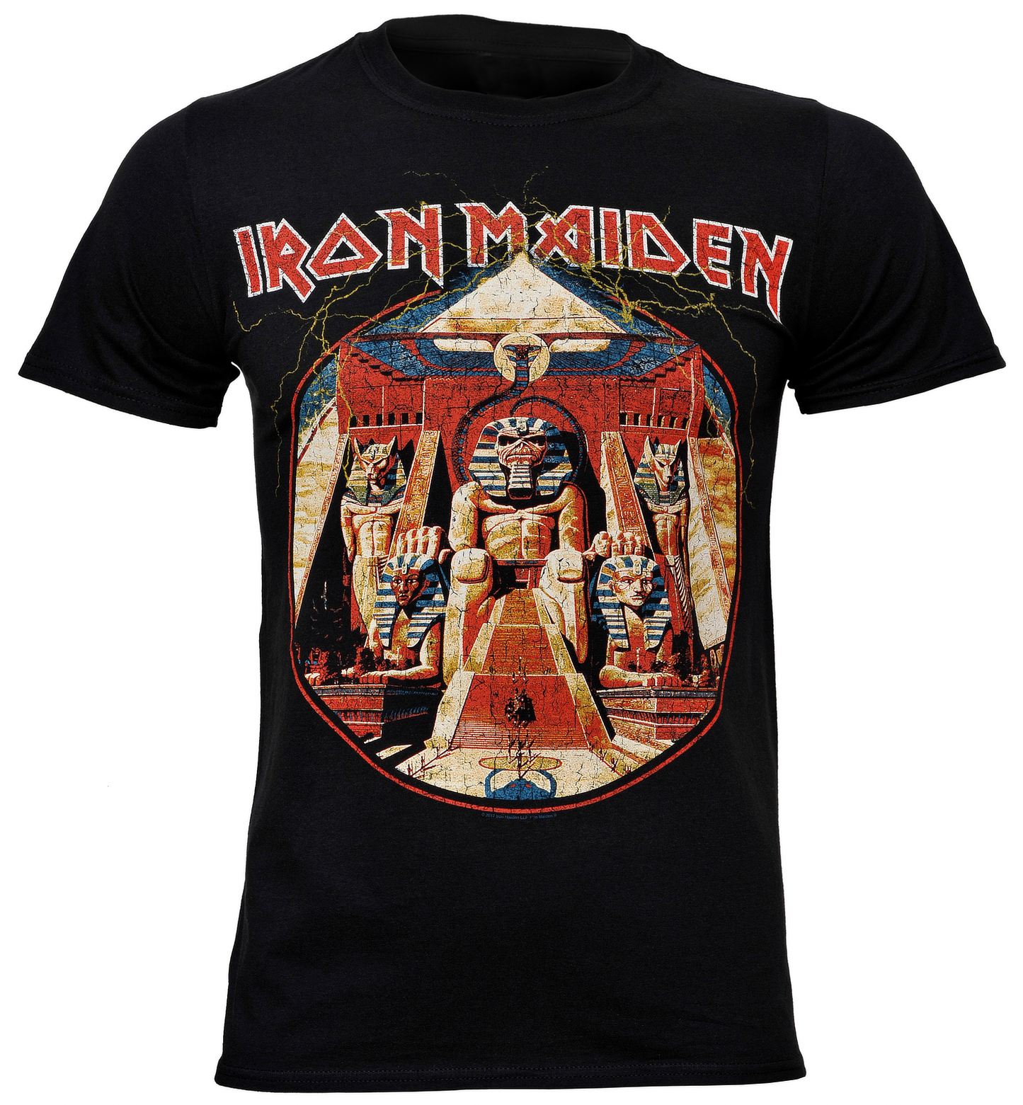 officlal black iron maiden powerslave album cover artwork on the front