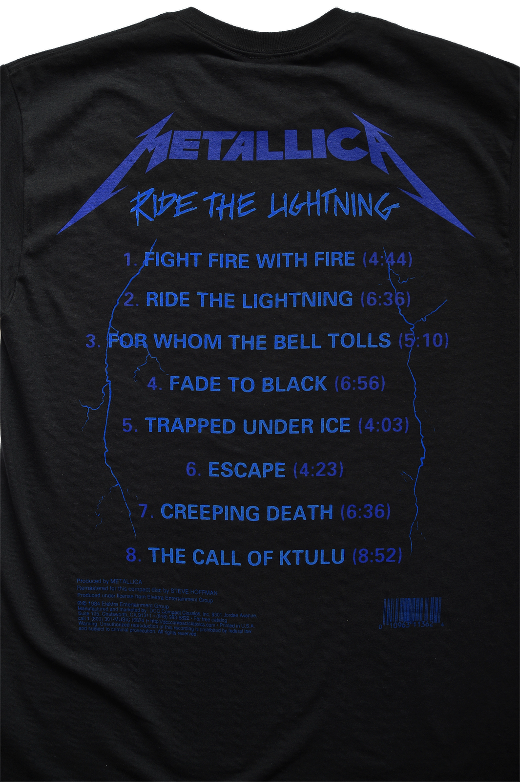 Official Metallica T Shirt Ride The Lightning Tracks Licensed Metal Tee S To 2XL